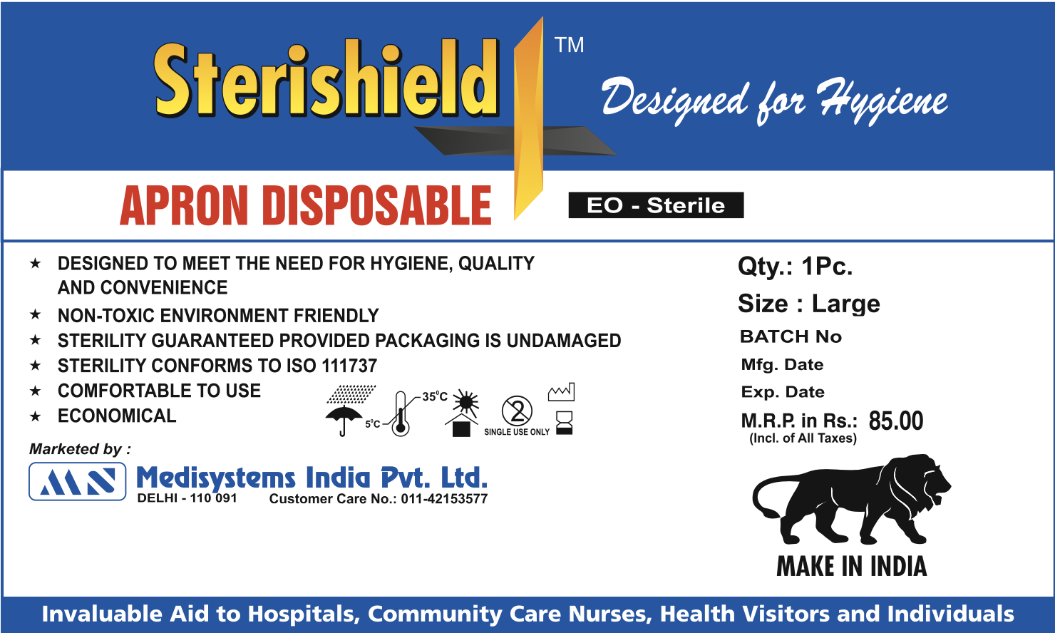 Sterishield Apron Disposable
